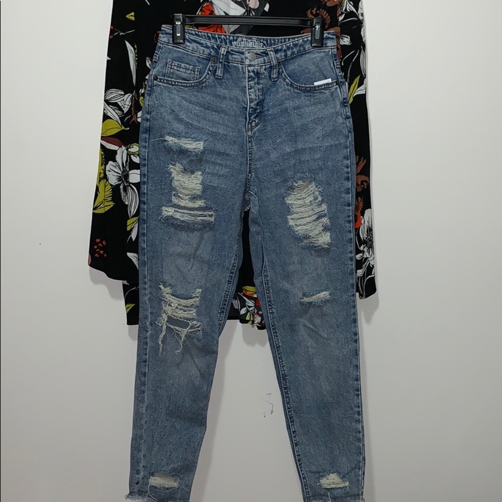 Wild Fable Distressed High Waisted Mom Jeans